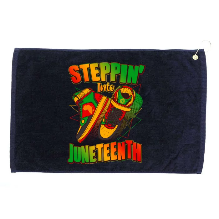 Steppin Into Juneteenth Sneaker Gym Shoes Celebrate Juneteenth Grommeted Golf Towel