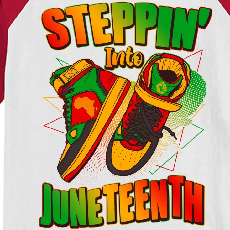 Steppin Into Juneteenth Sneaker Gym Shoes Celebrate Juneteenth Kids Colorblock Raglan Jersey