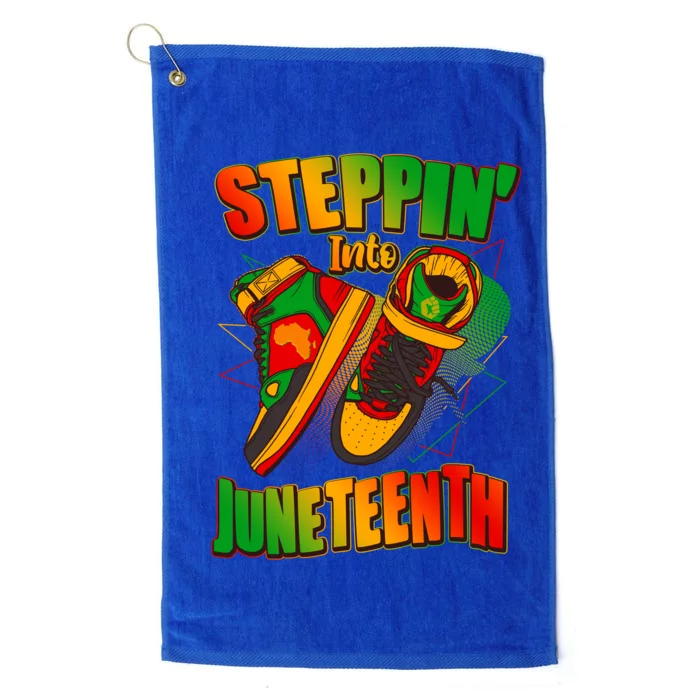 Steppin Into Juneteenth Sneaker Gym Shoes Celebrate Juneteenth Platinum Collection Golf Towel