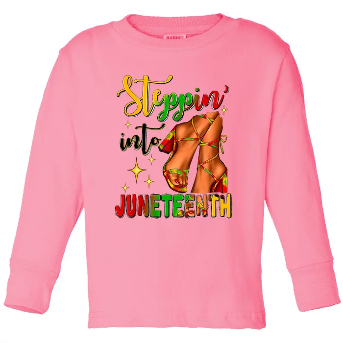 Stepping Into Juneteenth Remembering My Ancestors Toddler Long Sleeve Shirt