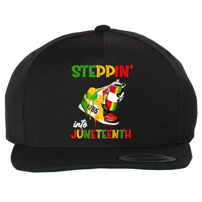 Stepping Into Juneteenth 1865 Pride Black African American Wool Snapback Cap