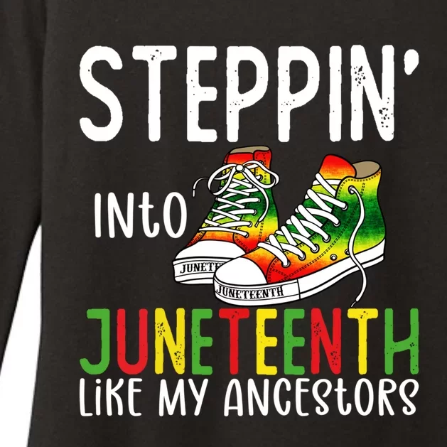 Stepping Into Juneteenth Like My Ancestors Happy Juneteenth Gift Womens CVC Long Sleeve Shirt