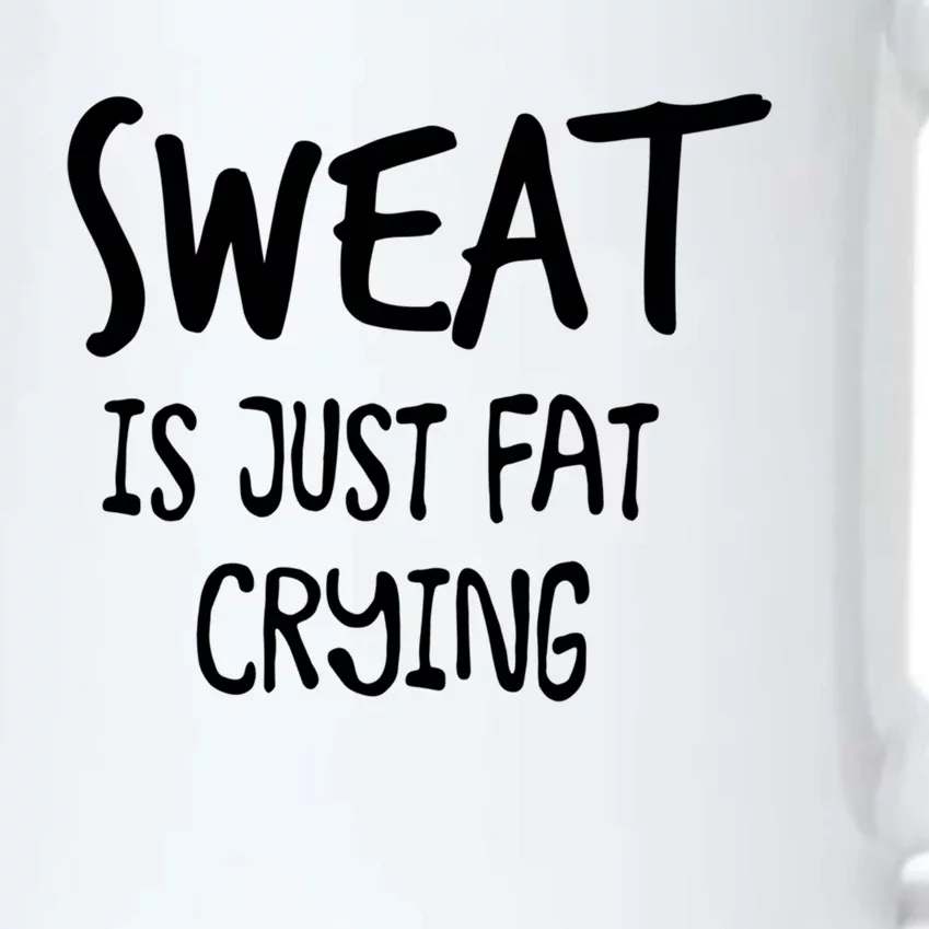 Sweat Is Just Fat Crying Funny Cardio Running Gym Motivation Gift Black Color Changing Mug