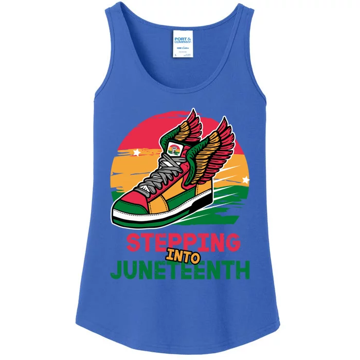 Stepping Into Junenth Like My Ancestors Shoes Black Great Gift Ladies Essential Tank