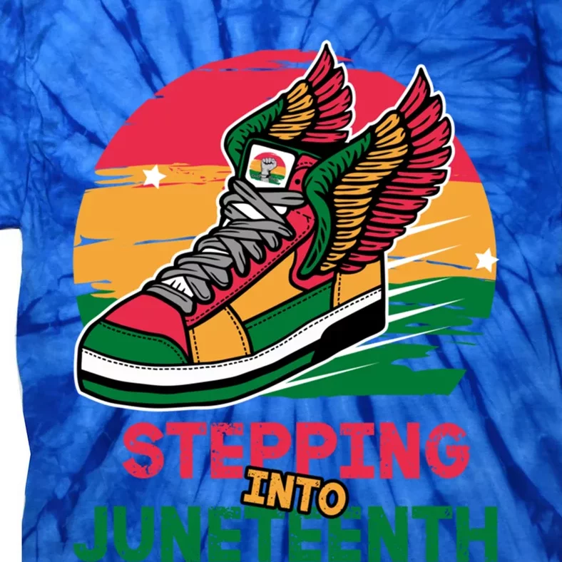 Stepping Into Junenth Like My Ancestors Shoes Black Great Gift Tie-Dye T-Shirt