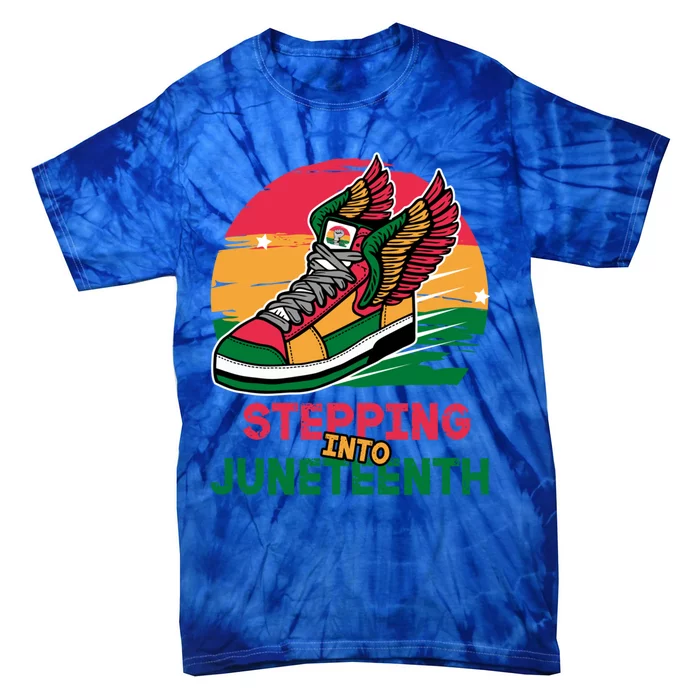 Stepping Into Junenth Like My Ancestors Shoes Black Great Gift Tie-Dye T-Shirt