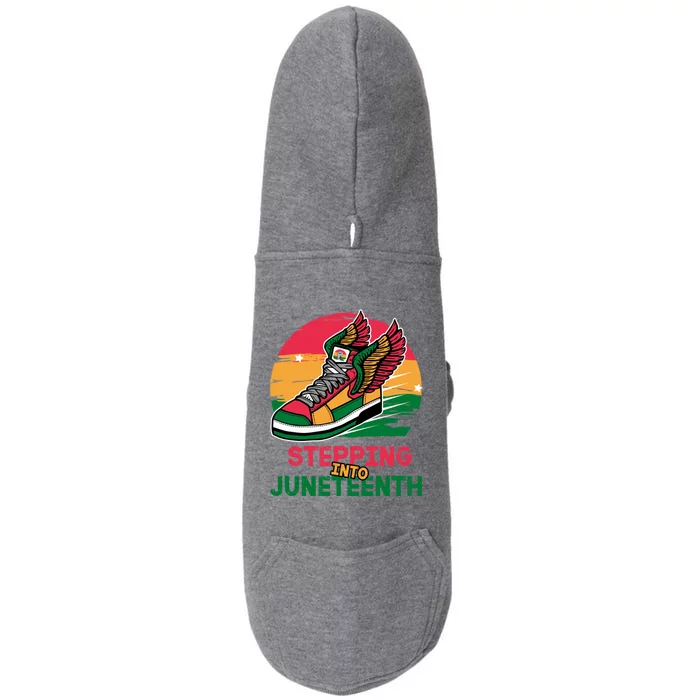 Stepping Into Junenth Like My Ancestors Shoes Black Great Gift Doggie 3-End Fleece Hoodie