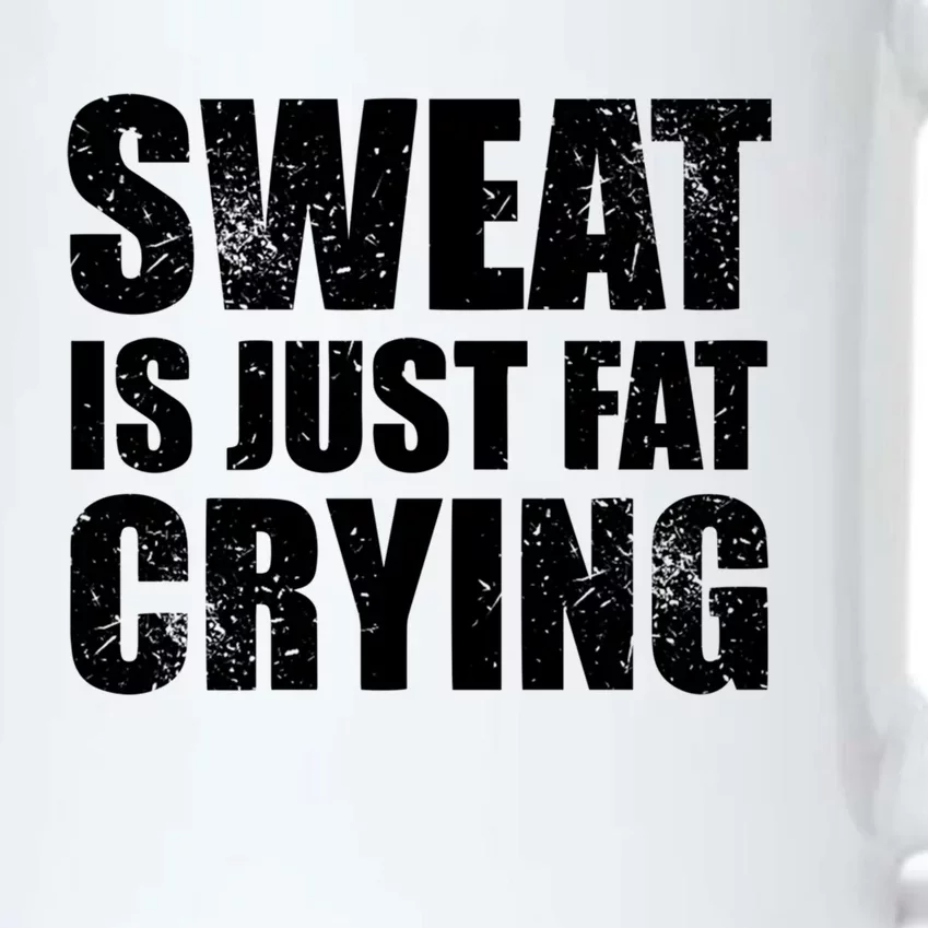 Sweat Is Just Fat Crying Gym Cool Gift Black Color Changing Mug