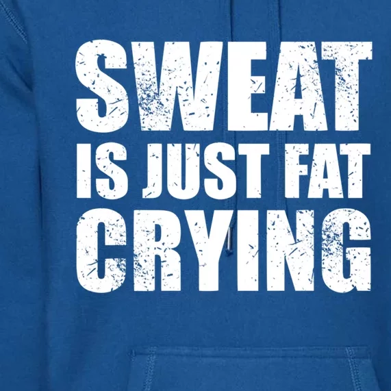 Sweat Is Just Fat Crying Gym Cool Gift Premium Hoodie