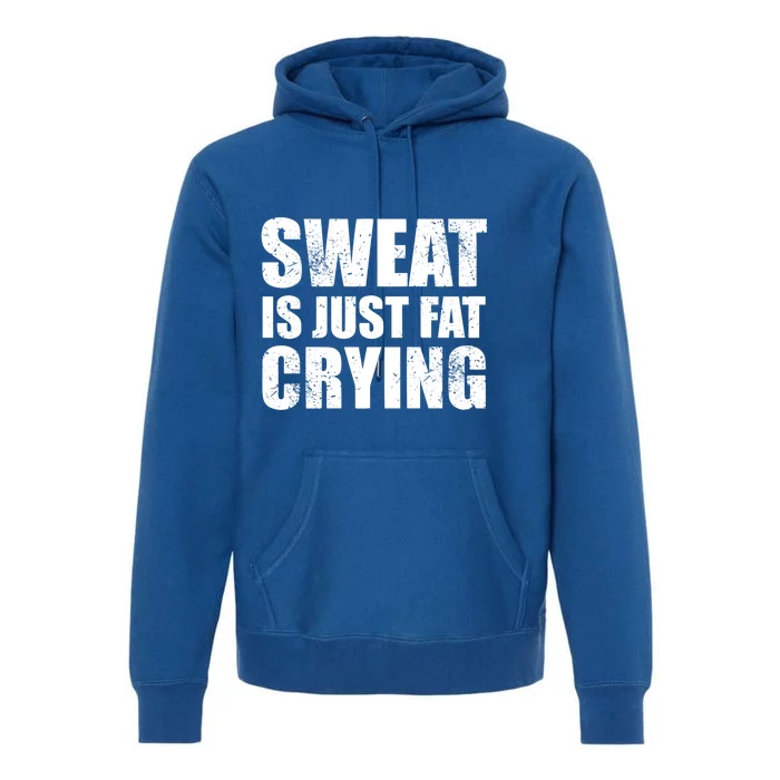 Sweat Is Just Fat Crying Gym Cool Gift Premium Hoodie