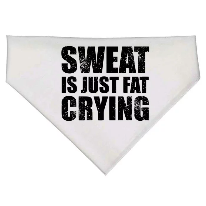 Sweat Is Just Fat Crying Gym Cool Gift USA-Made Doggie Bandana