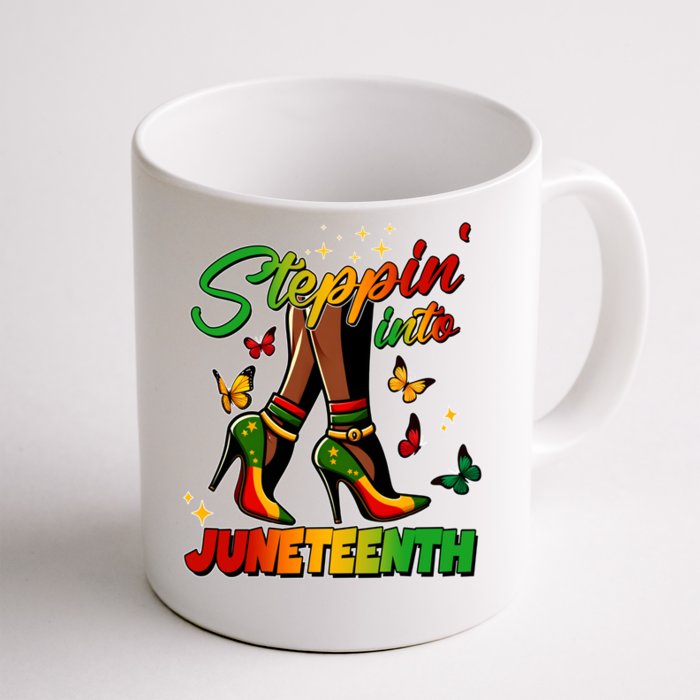 Stepping Into Junenth Like My Ancestors Shoes Black Cool Gift Front & Back Coffee Mug