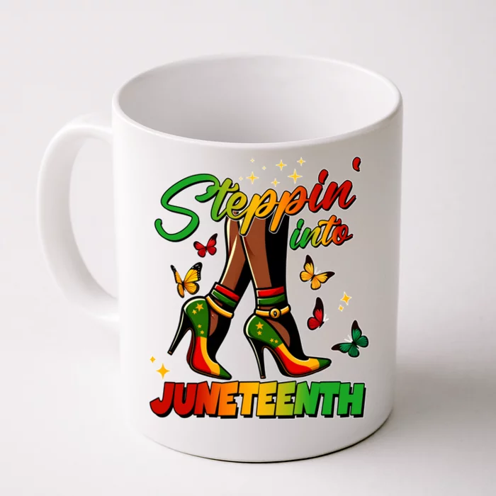 Stepping Into Junenth Like My Ancestors Shoes Black Cool Gift Front & Back Coffee Mug