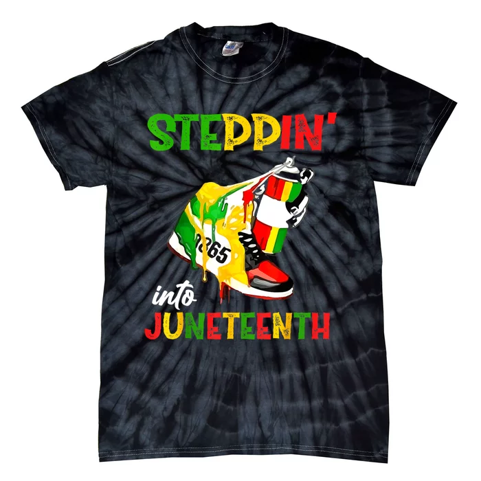 Stepping Into Juneteenth 1865 Pride Black African American Tie-Dye T-Shirt