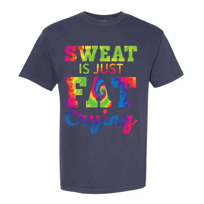 Sweat Is Just Fat Crying Trainer Weightlifting Gym Fitness Gift Garment-Dyed Heavyweight T-Shirt