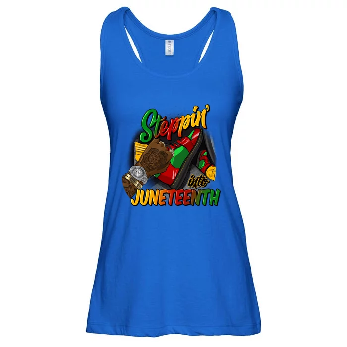 Steppin Into Junenth Like My Ancestors Black Great Gift Ladies Essential Flowy Tank