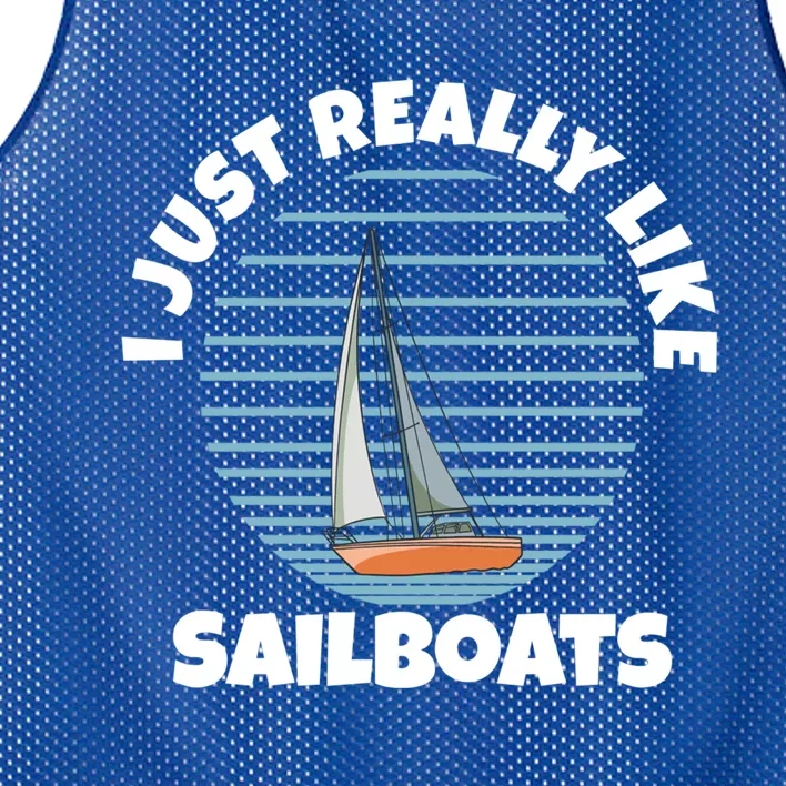 Sailboat I Just Really Like Sailboats Gift Mesh Reversible Basketball Jersey Tank