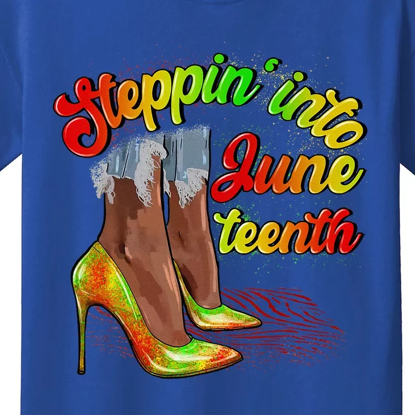 Stepping Into Juneteenth African American Black History Day Kids T-Shirt