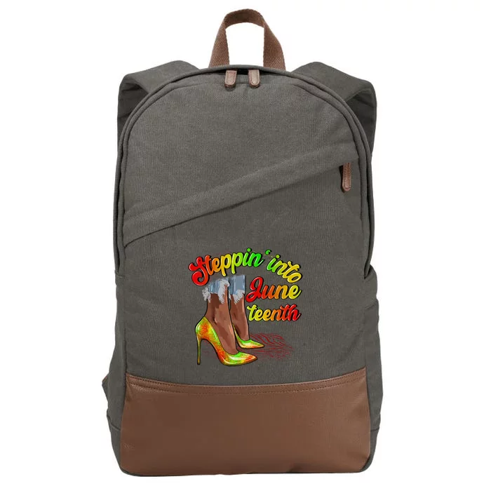 Stepping Into Juneteenth African American Black History Day Cotton Canvas Backpack