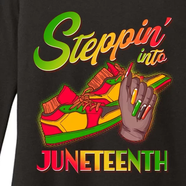 Steppin Into Juneteenth Womens CVC Long Sleeve Shirt