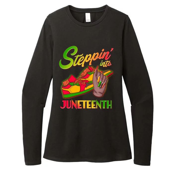 Steppin Into Juneteenth Womens CVC Long Sleeve Shirt