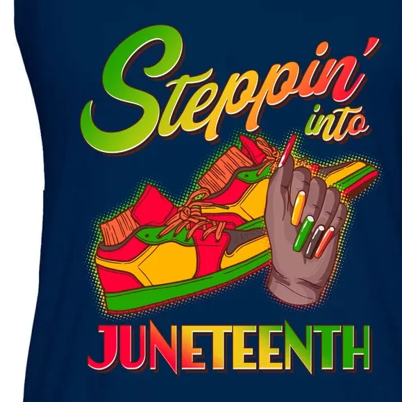 Steppin Into Juneteenth Ladies Essential Flowy Tank