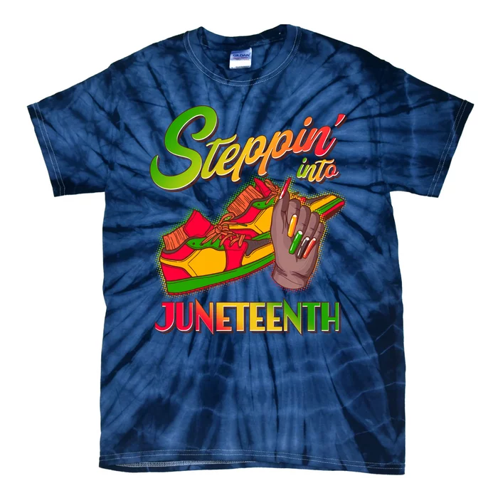 Steppin Into Juneteenth Tie-Dye T-Shirt