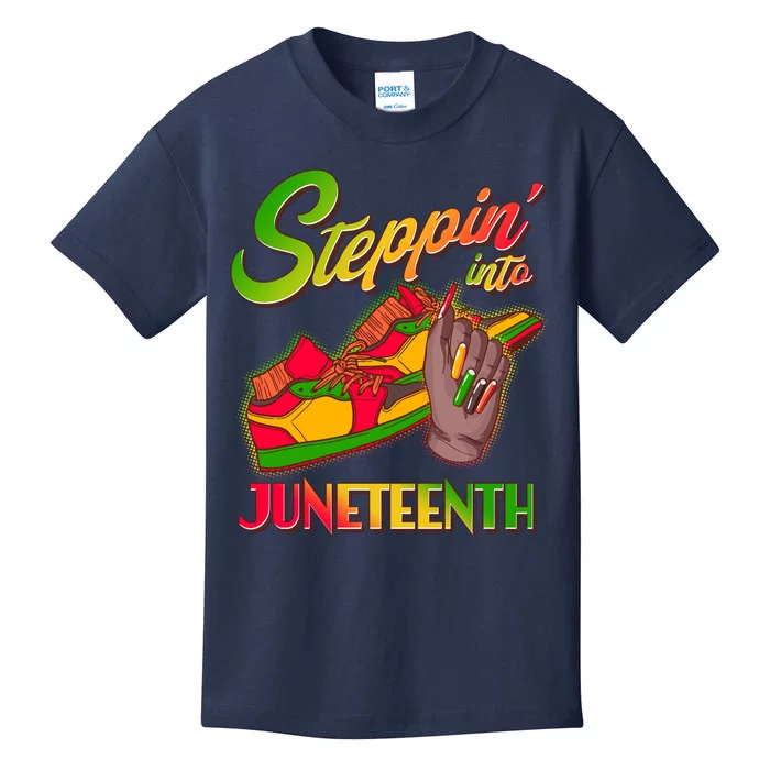 Steppin Into Juneteenth Kids T-Shirt