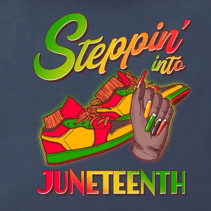 Steppin Into Juneteenth Zip Tote Bag