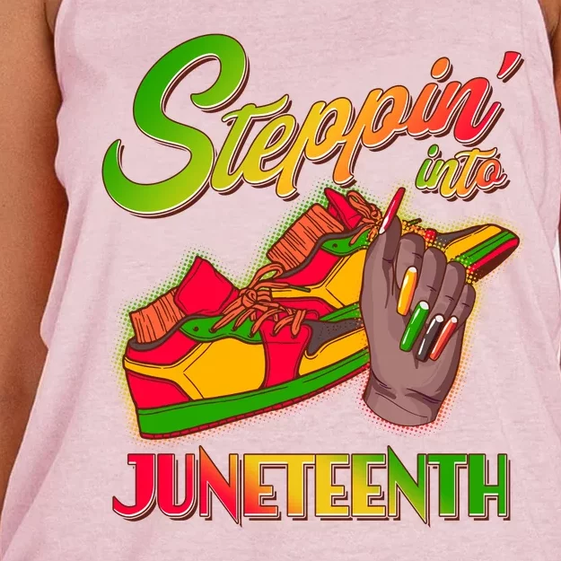 Steppin Into Juneteenth Women's Knotted Racerback Tank