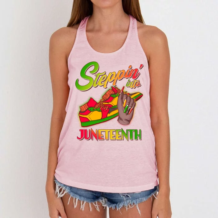 Steppin Into Juneteenth Women's Knotted Racerback Tank