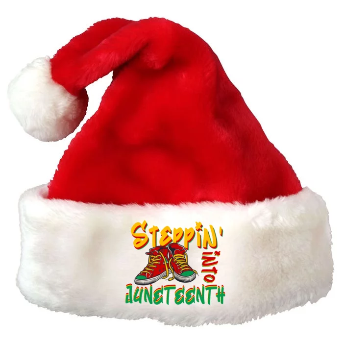 Stepping Into Junenth Celebrate Black Freedom Day 1865 Gift Premium Christmas Santa Hat