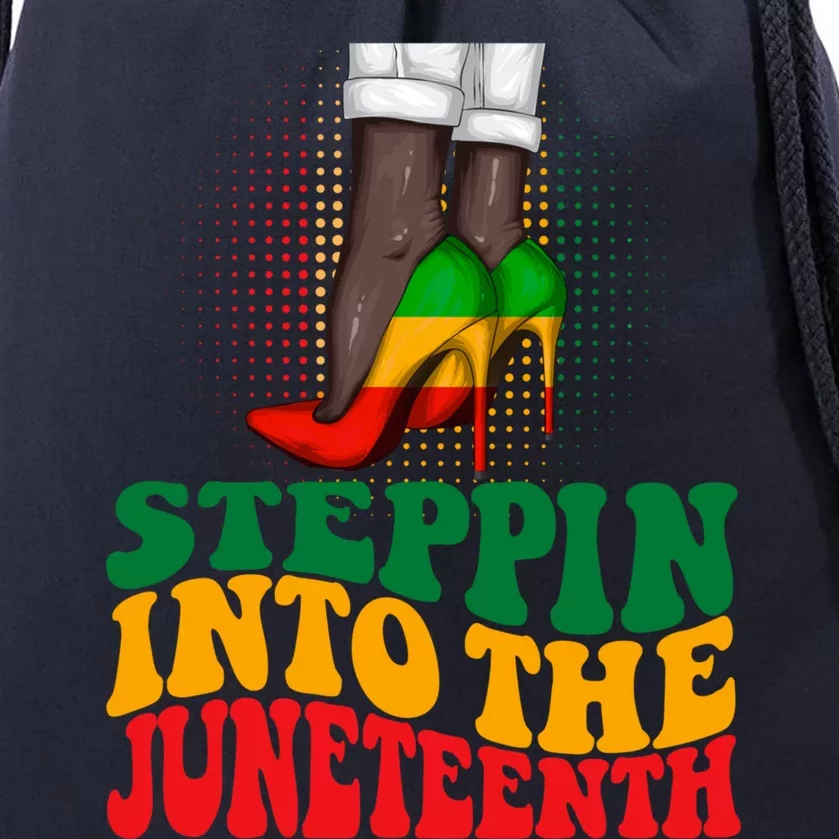 Stepping Into Junenth Like My Ancestors Shoes Black Gift Drawstring Bag