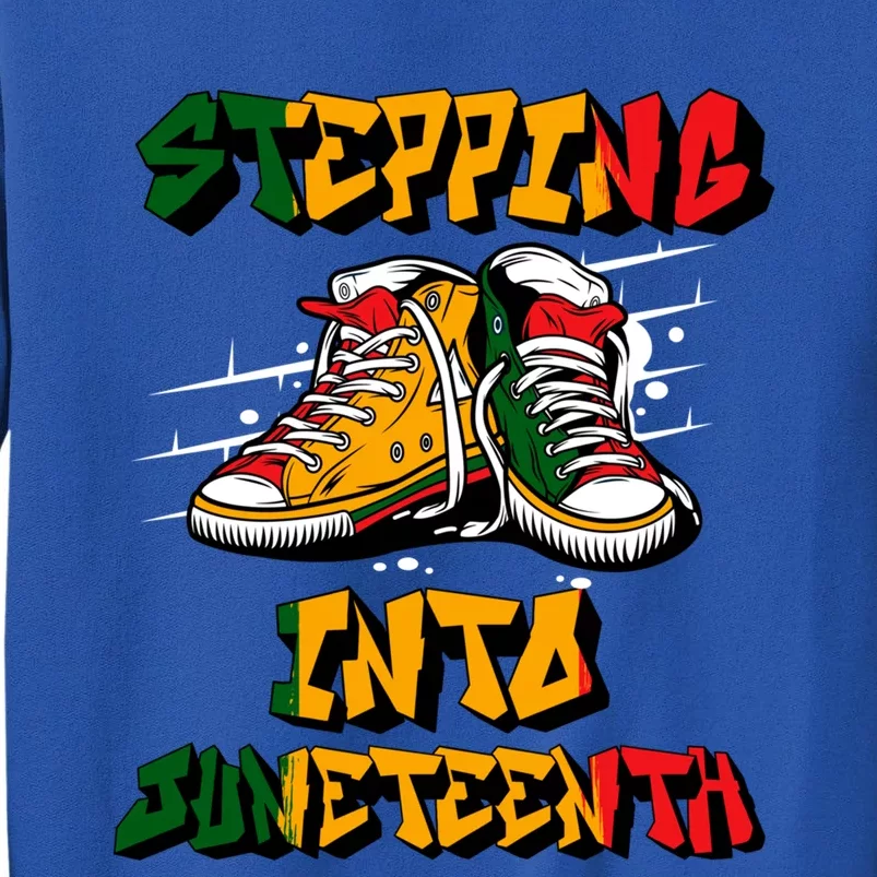 Stepping Into Junenth Like My Ancestors Shoes Black Gift Sweatshirt