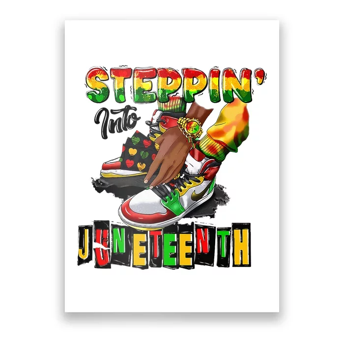 Stepping Into Juneteenth African American Black Shoes Poster