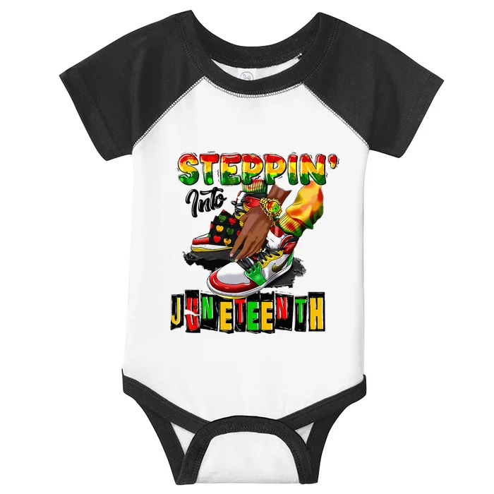 Stepping Into Juneteenth African American Black Shoes Infant Baby Jersey Bodysuit