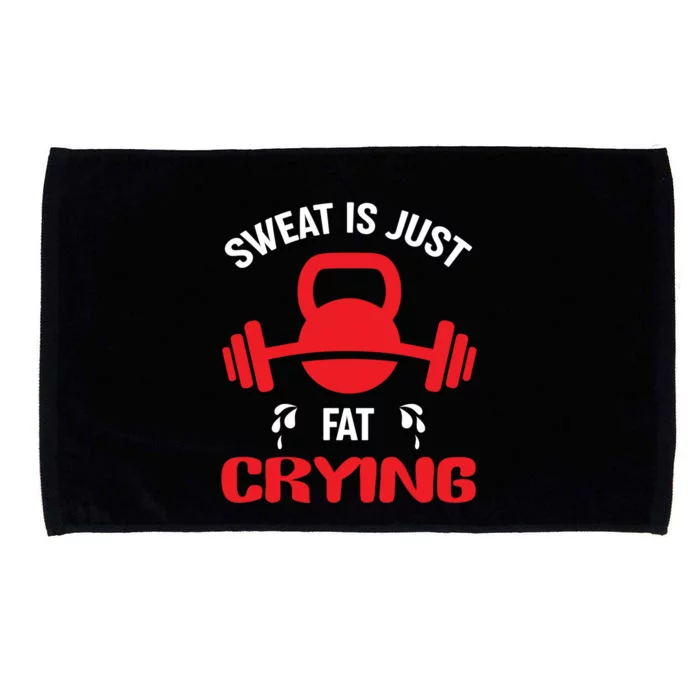 Sweat Is Just Fat Crying Workout Cute Gift Microfiber Hand Towel