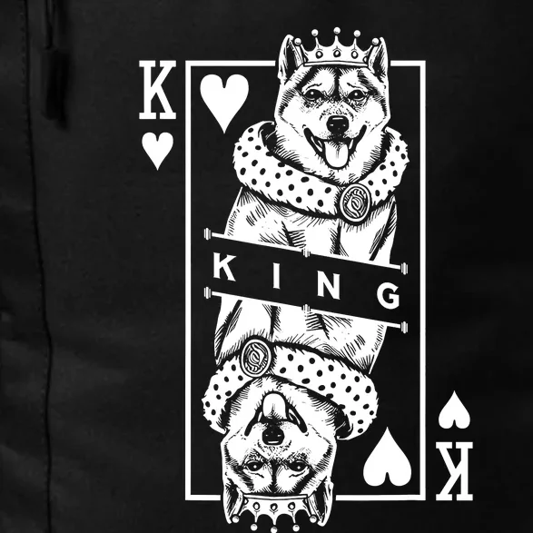 Shiba Inu King Of Hearts Funny Dog Playing Card Pop Art Daily Commute Backpack