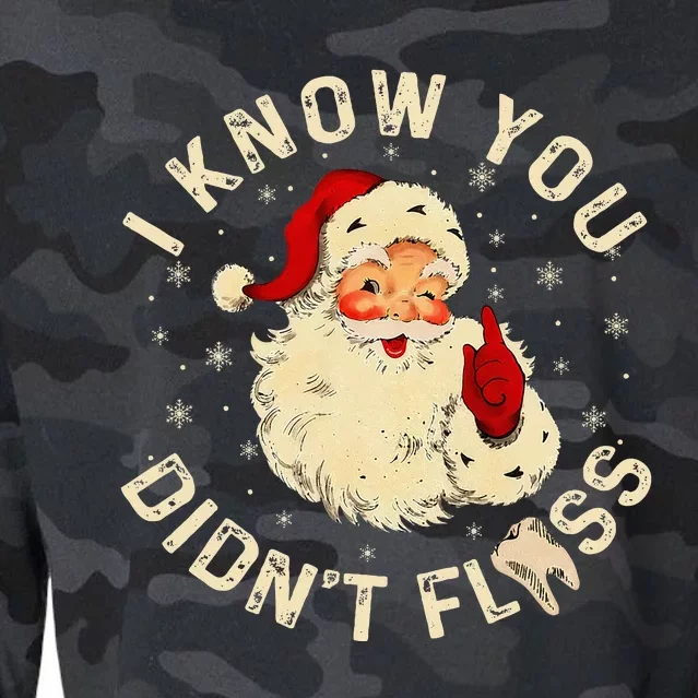 Santa I Know You DidnT Floss Dentist Dental Christmas Cropped Pullover Crew