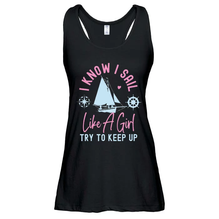 Sailing I Know I Sail Like A Try To Keep Up Sailboat Ladies Essential Flowy Tank