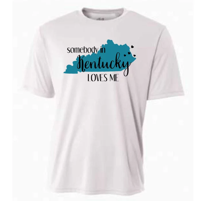 Somebody In Kentucky Loves Me Ky State Cooling Performance Crew T-Shirt