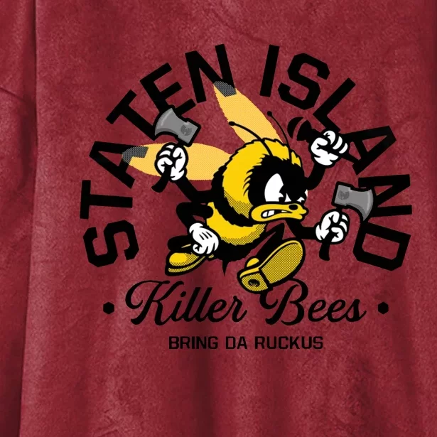 Staten Island Killer Bees Hooded Wearable Blanket