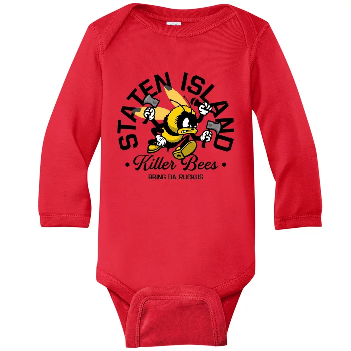 Staten Island Killer Bees Baby Long Sleeve Bodysuit