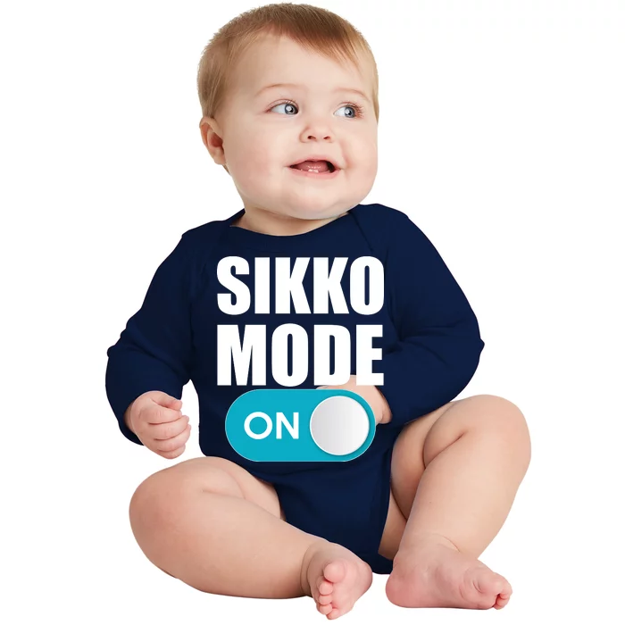 Sikko Mode On Funny Meme Baby Long Sleeve Bodysuit