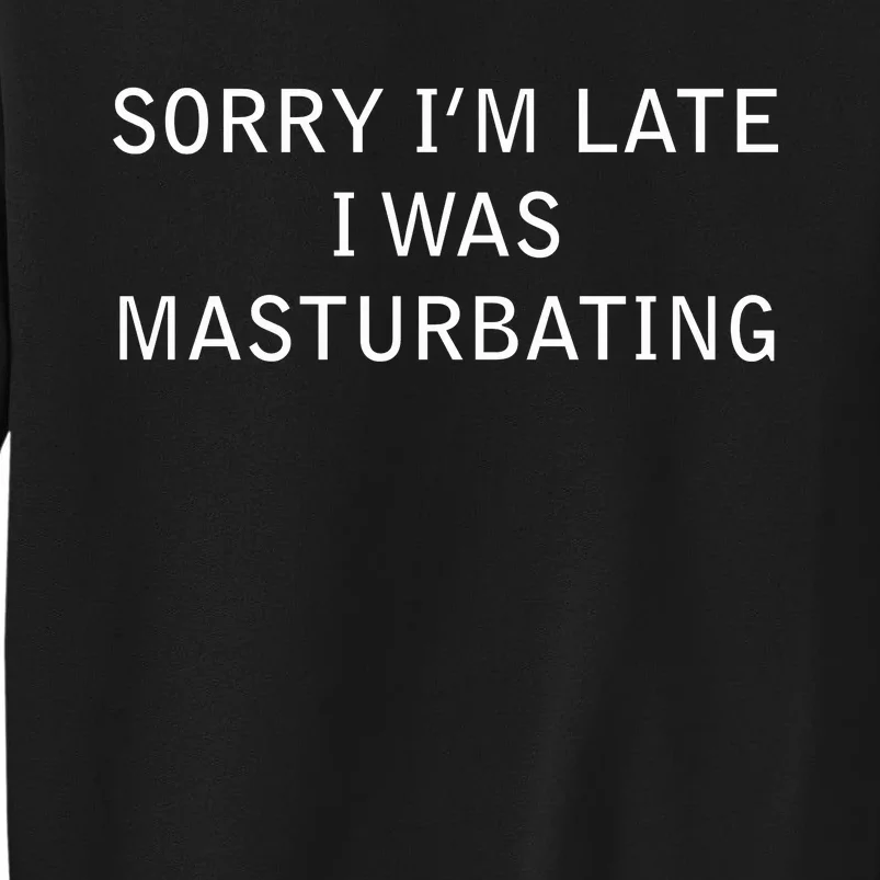 Sorry I'm Late I Was Masturbating Tall Sweatshirt