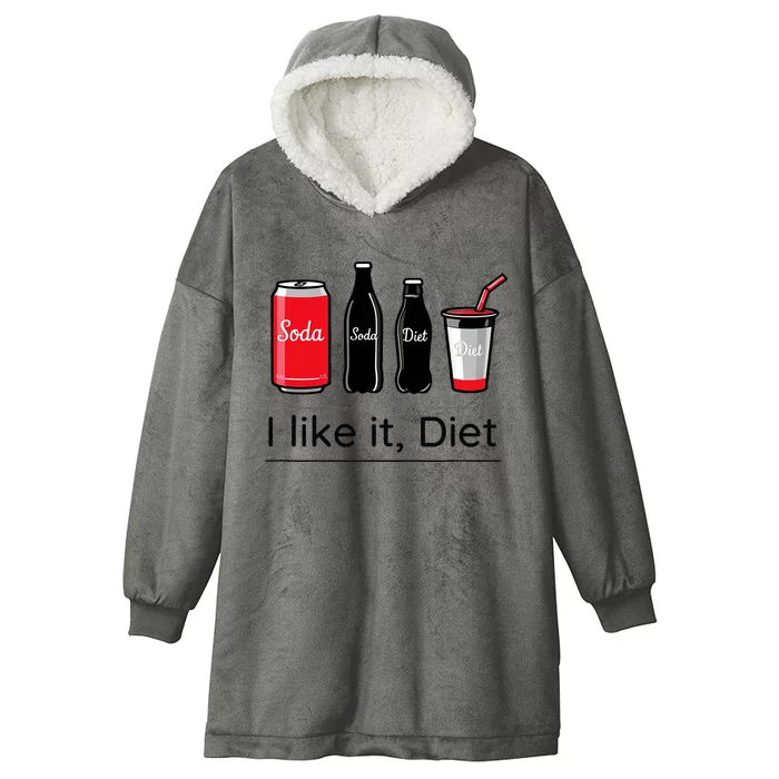 Soda I Like It Diet Essentials Morning Beverage Love Hooded Wearable Blanket