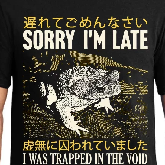 Sorry Im Late I Was Trapped In The Void Japanese Frog Pajama Set