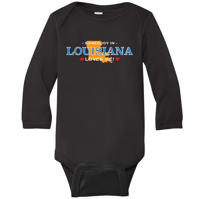 Someone In Louisiana Loves Me Adorable Gift Baby Long Sleeve Bodysuit