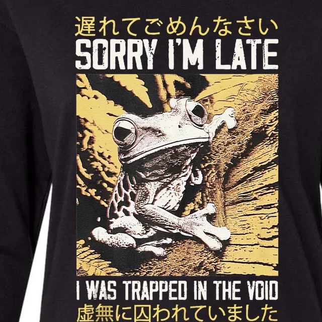 Sorry IM Late I Was Trapped In The Void Japanese Frog Womens Cotton Relaxed Long Sleeve T-Shirt