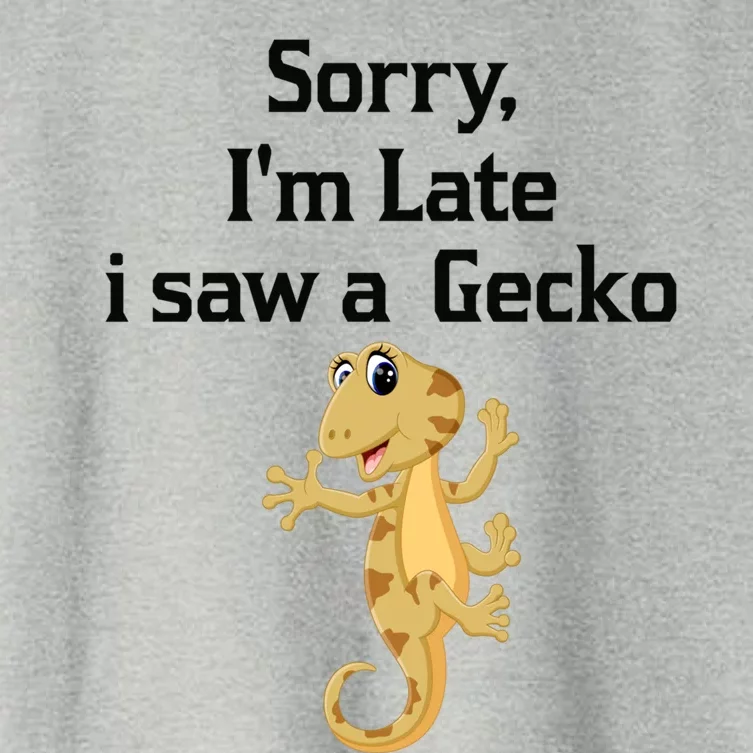 Sorry I'am Late A Saw A Gecko Funny Crested Gecko Gift Women's Crop Top Tee